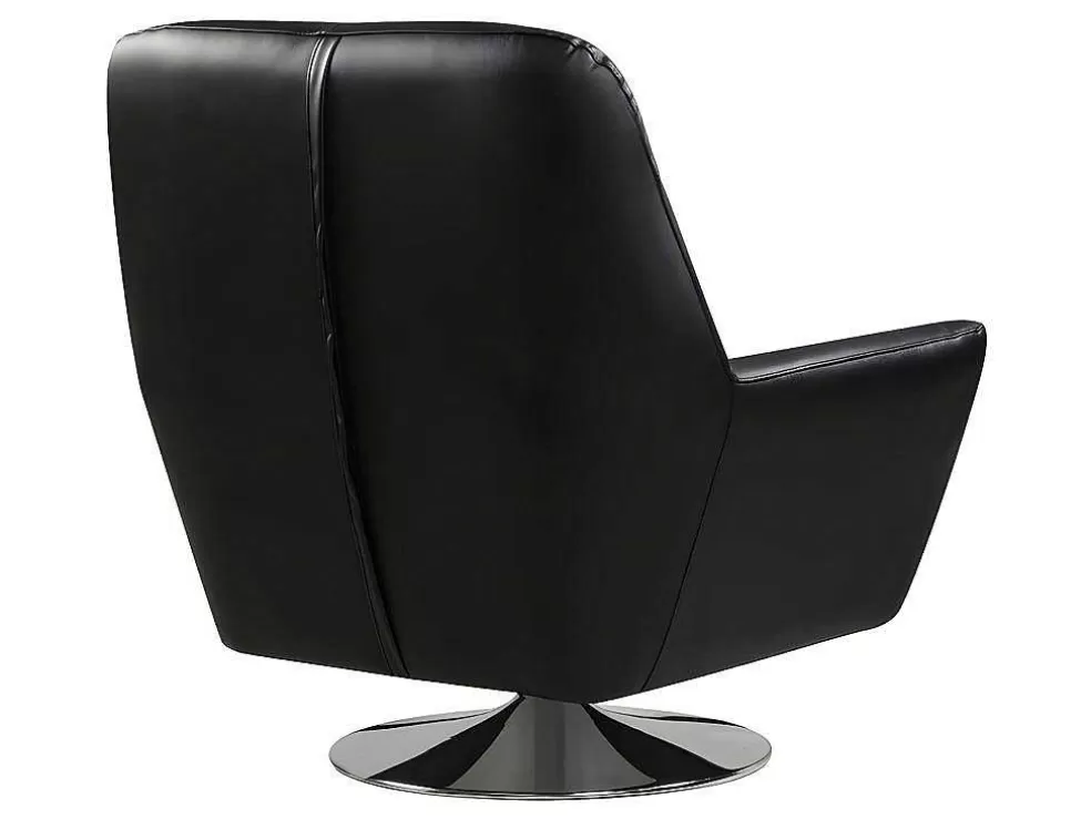 Online Draaifauteuil Ithaque In Buffelleer - Zwart Fauteuil Leer