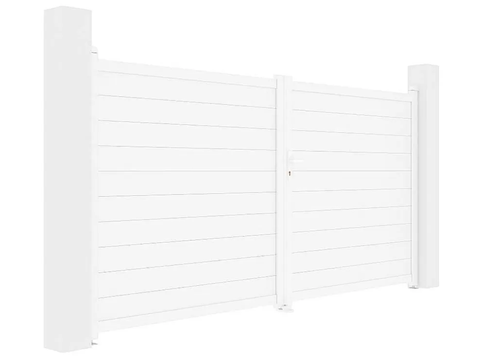 Cheap Draaipoort Van Aluminium B355 X H181 Cm Wit - Nazario Hekjes & Poorten