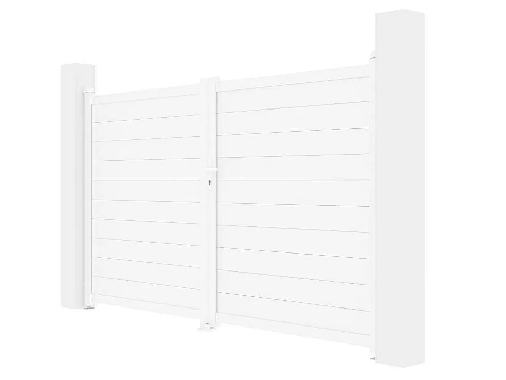 Best Draaipoort Van Aluminium L305 X H181 Cm Wit - Nazario Hekjes & Poorten
