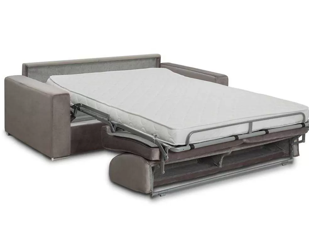 Cheap Driezits Express Bedbank Van Fluweel Calito - Antraciet - Tweepersoonsbed 140 Cm - Matras 14 Cm Speciale Modellen Zitbanken & Fauteuils