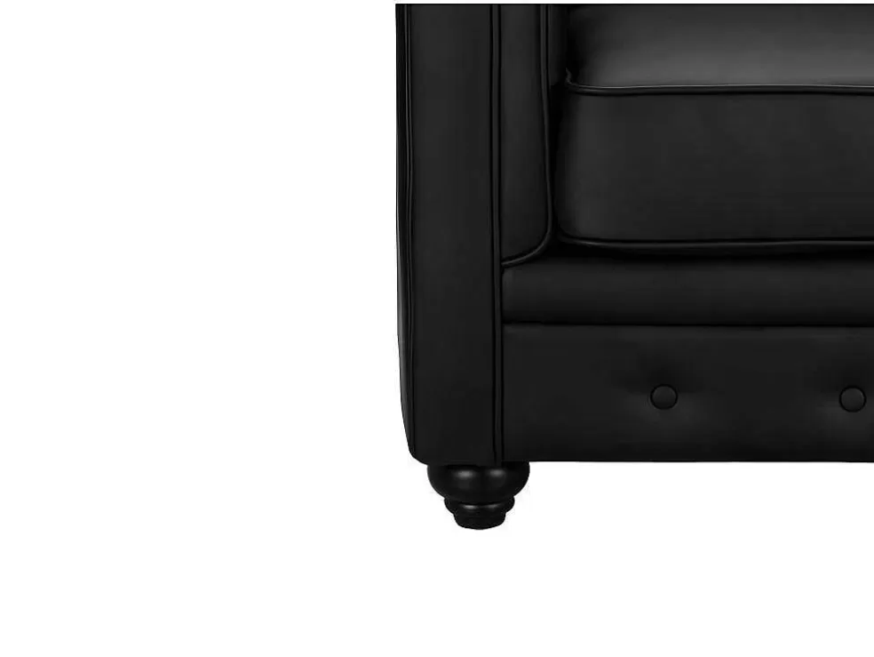 Best Driezitsbank En 2 Fauteuils Chesterfield Van Kunstleer - Wit Set Zitbank + Fauteuil