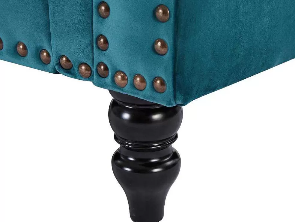 Fashion Driezitsbank Van Blauwgroen Velours Turner Chesterfield Zitbank