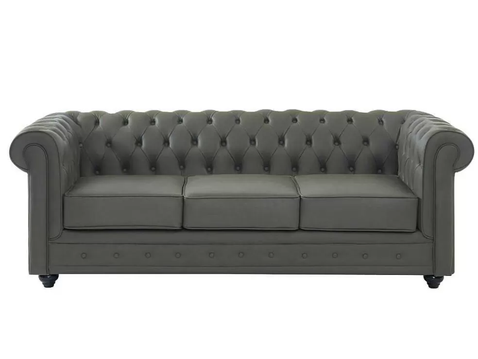 Fashion Driezitsbank Van Buffelleer Chesterfield - Grijs Chesterfield Zitbank