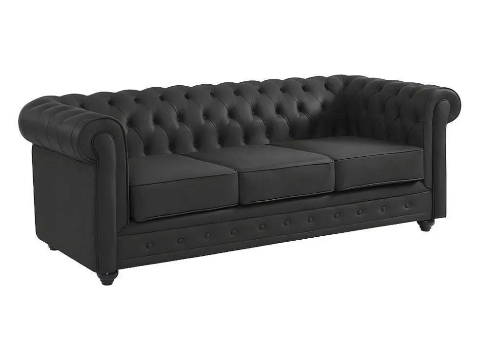 Best Driezitsbank Van Buffelleer Chesterfield - Zwart Chesterfield Zitbank