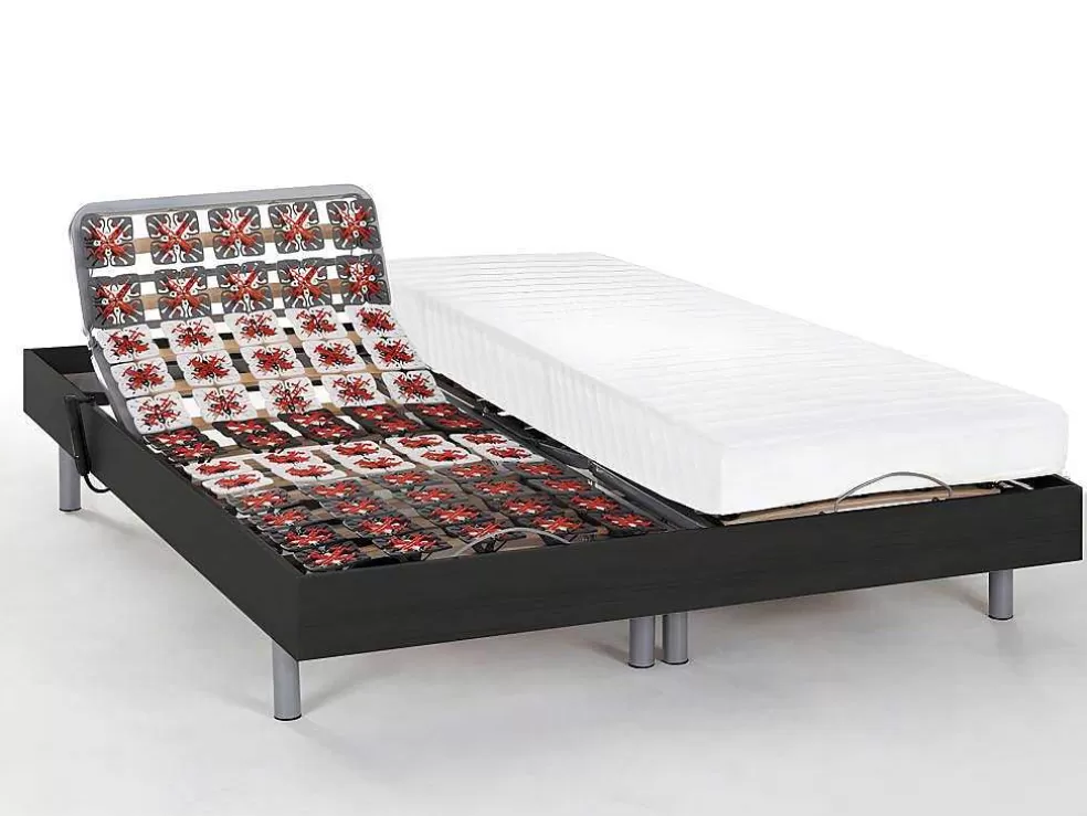 Shop Elektrisch Bed - Bedbodem En Matras - Latex Cassiopee Iii Van - Okin Motoren - 2 X 90 X 200 Cm - Zwart Elektrisch Relaxatiebed