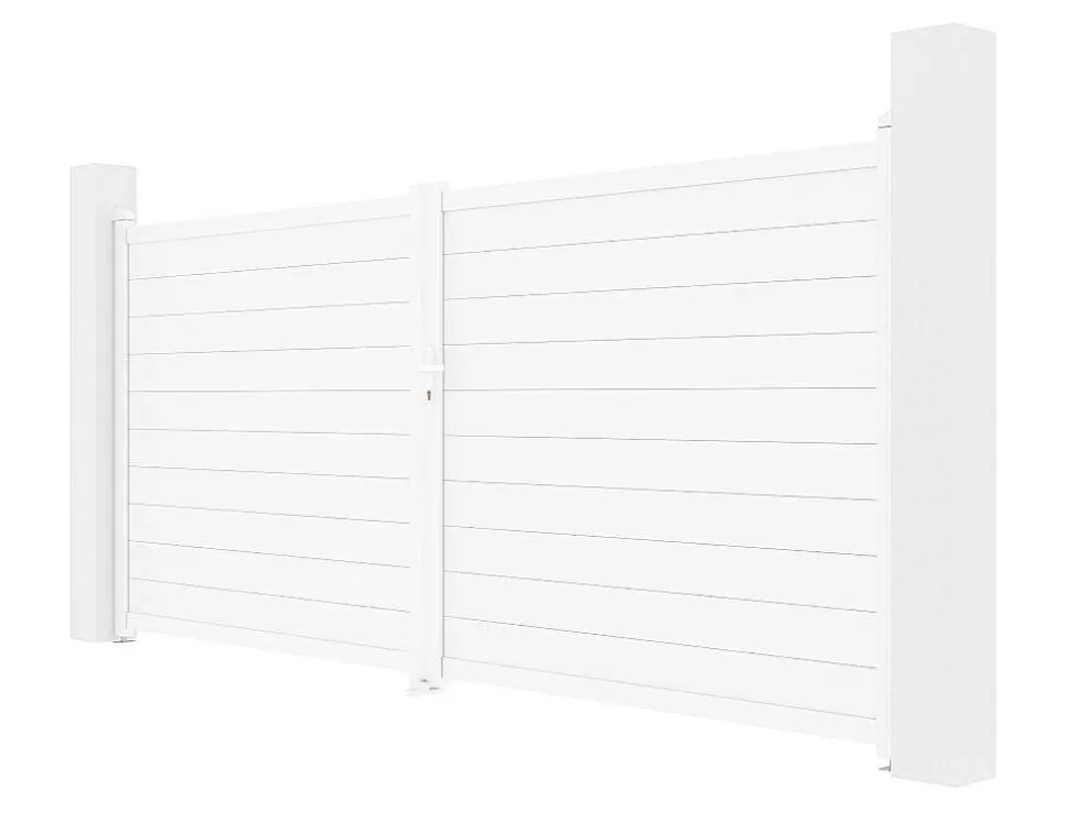 Cheap Elektrische Draaipoort Van Aluminium L397 X H181 Cm Wit - Nazario Hekjes & Poorten