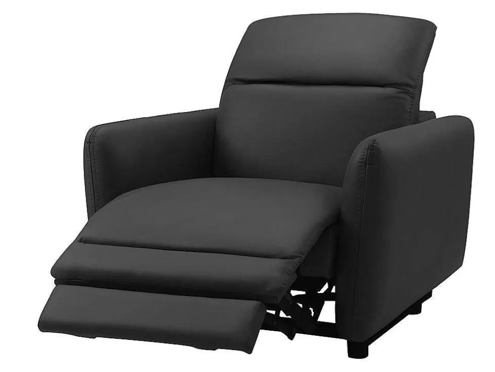 Cheap Elektrische Relaxfauteuil Cleophee Van Hoogwaardig Leer - Zwart Relaxfauteuil