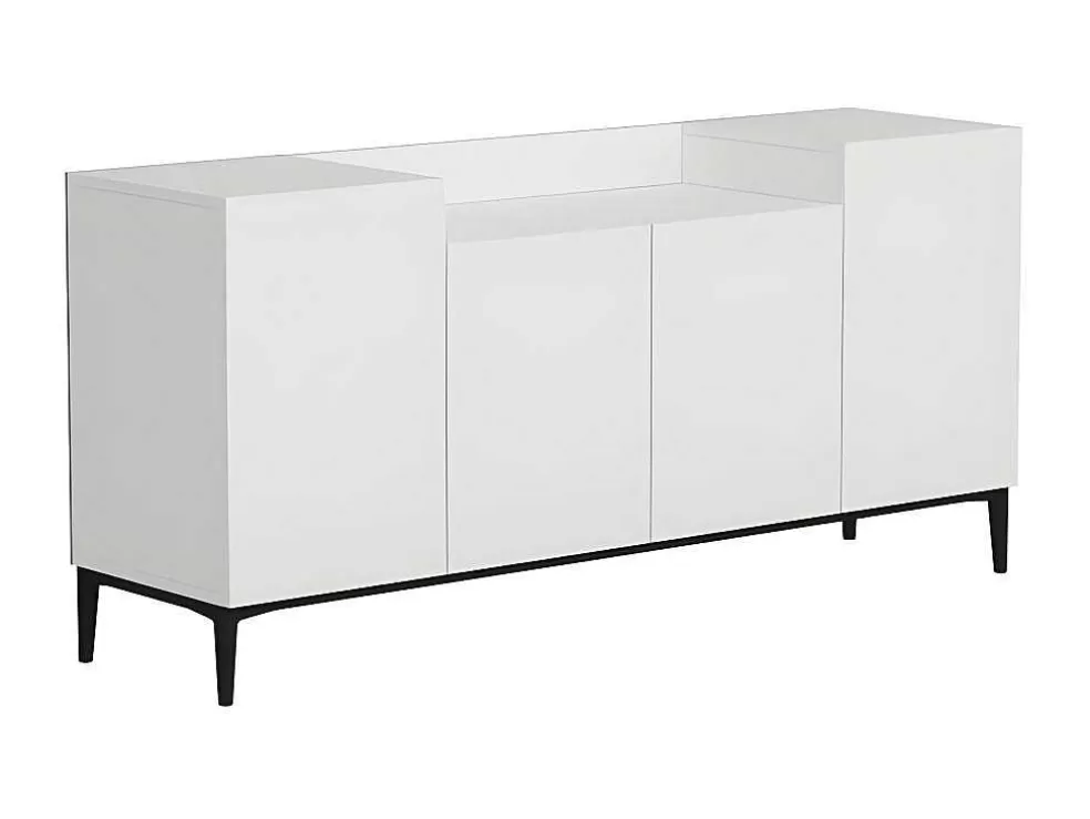 Flash Sale Ellaria Multifunctioneel Kabinet, Wit, Zwart, 160X42X75 Cm, Epikasa Buffetkast