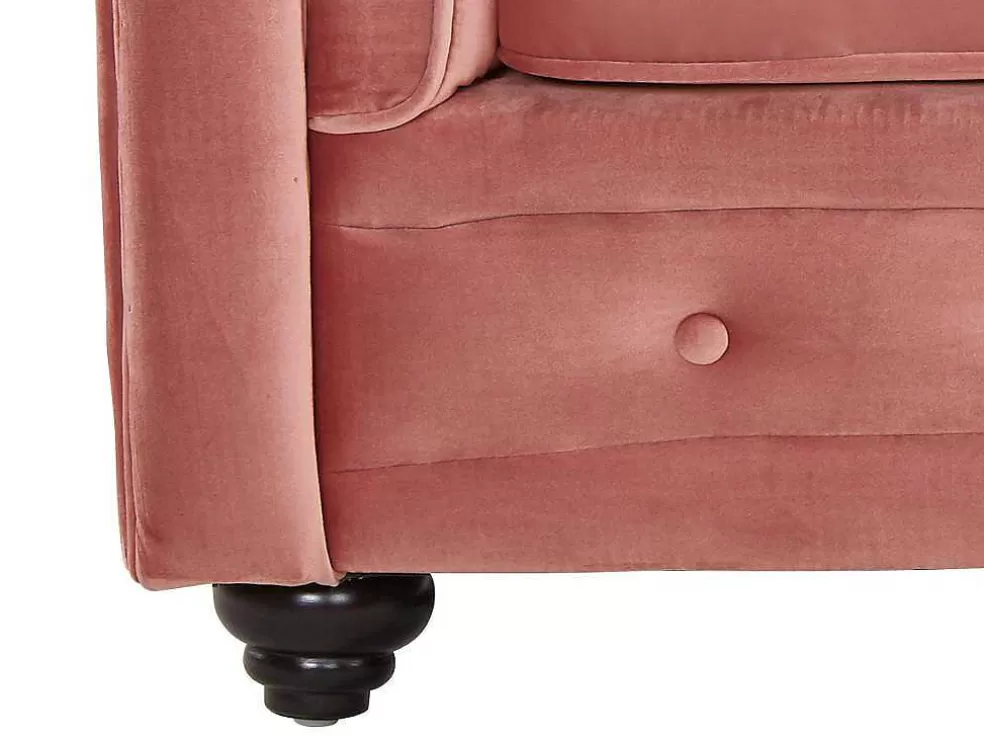 New Fauteuil Chesterfield - Fluweel - Pastel Roze Fauteuil Stof