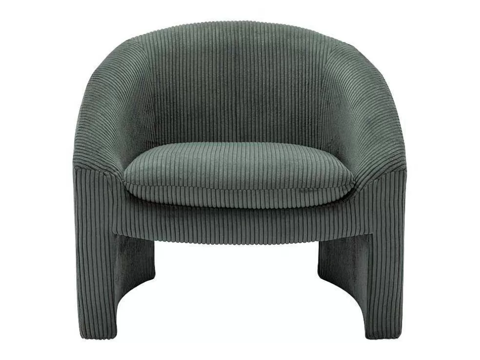 Hot Fauteuil In Groen Ribfluweel Ossana Fauteuil Stof Fluweel / Suedine