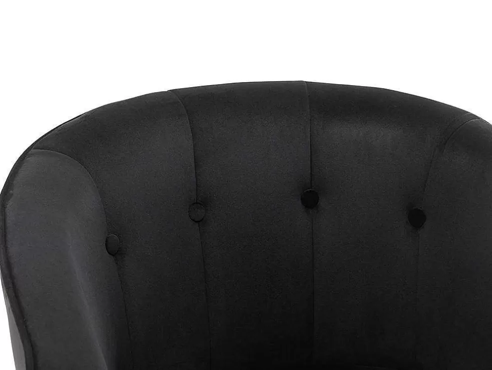 Outlet Fauteuil Met Armleuningen Fakart - 100% Polyester - Zwart Fauteuil Met Holle Rugleuning