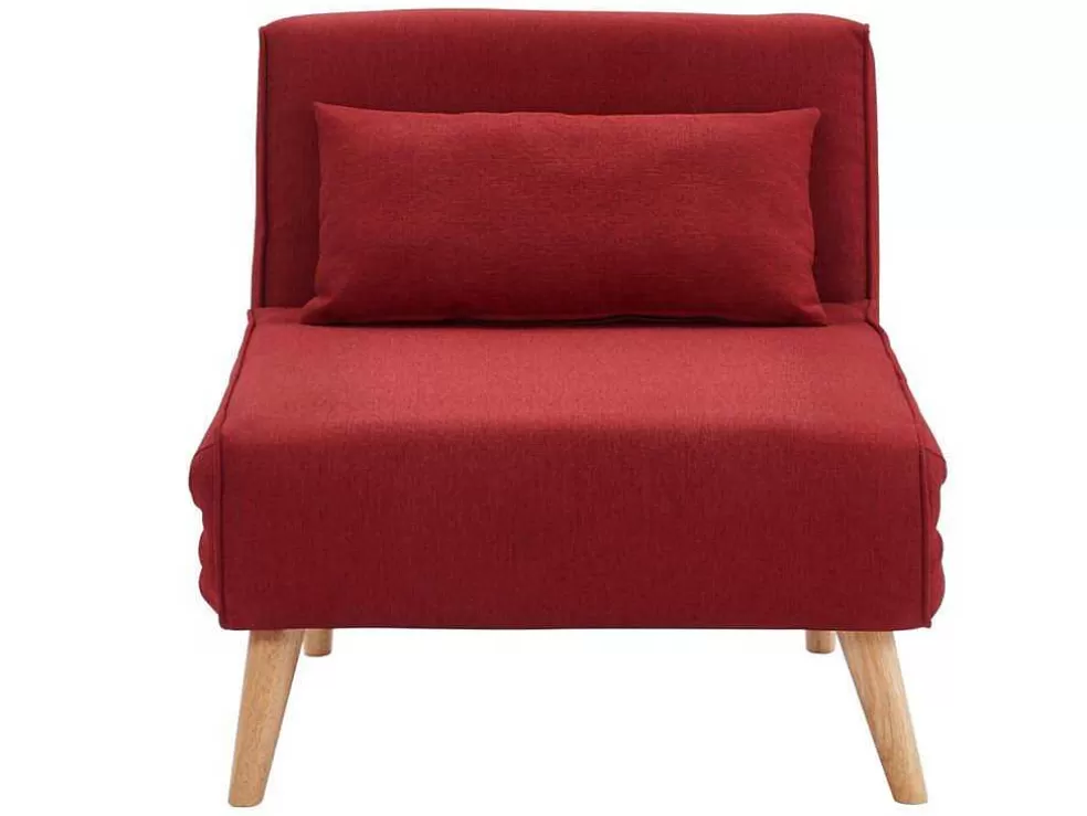 Clearance Fauteuil Met Bed Optie Posio Van Stof - Rood Uitklapbare Fauteuil