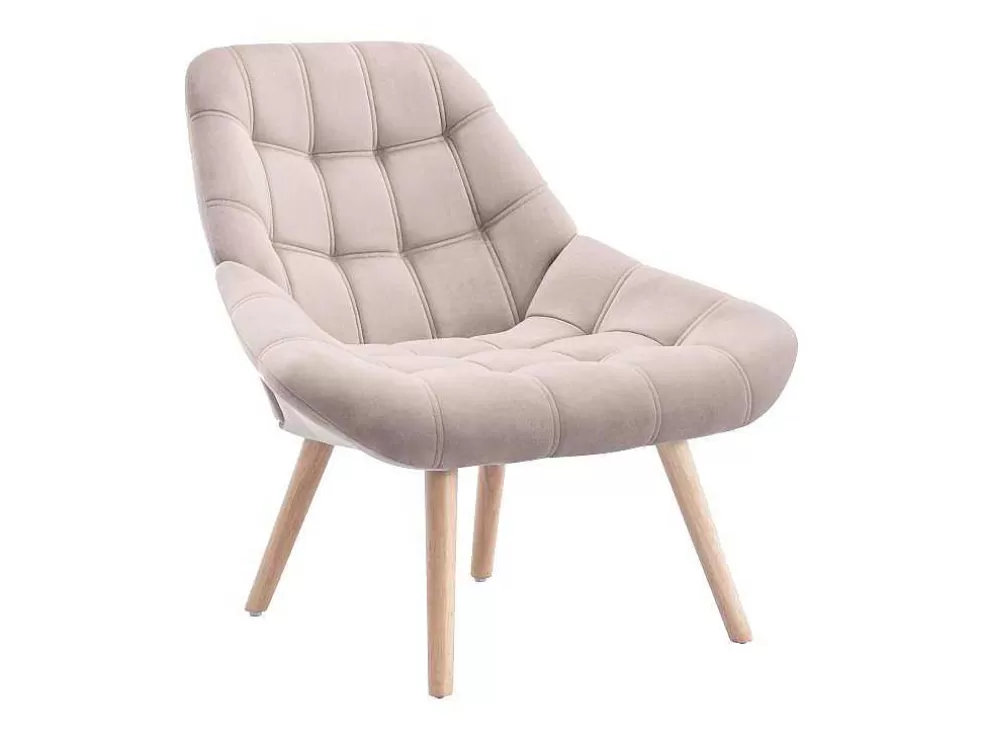 Best Fauteuil Van Beige Fluweel - Luosto Fauteuil Stof Fluweel / Suedine