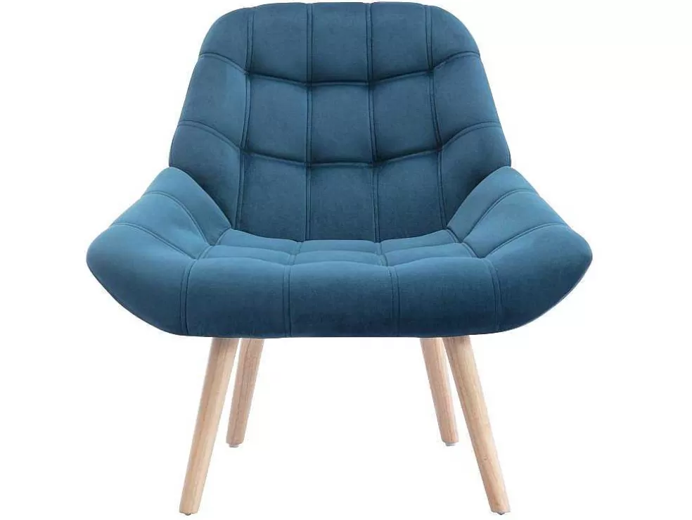 Discount Fauteuil Van Blauwgroen Fluweel - Luosto Fauteuil Stof Fluweel / Suedine