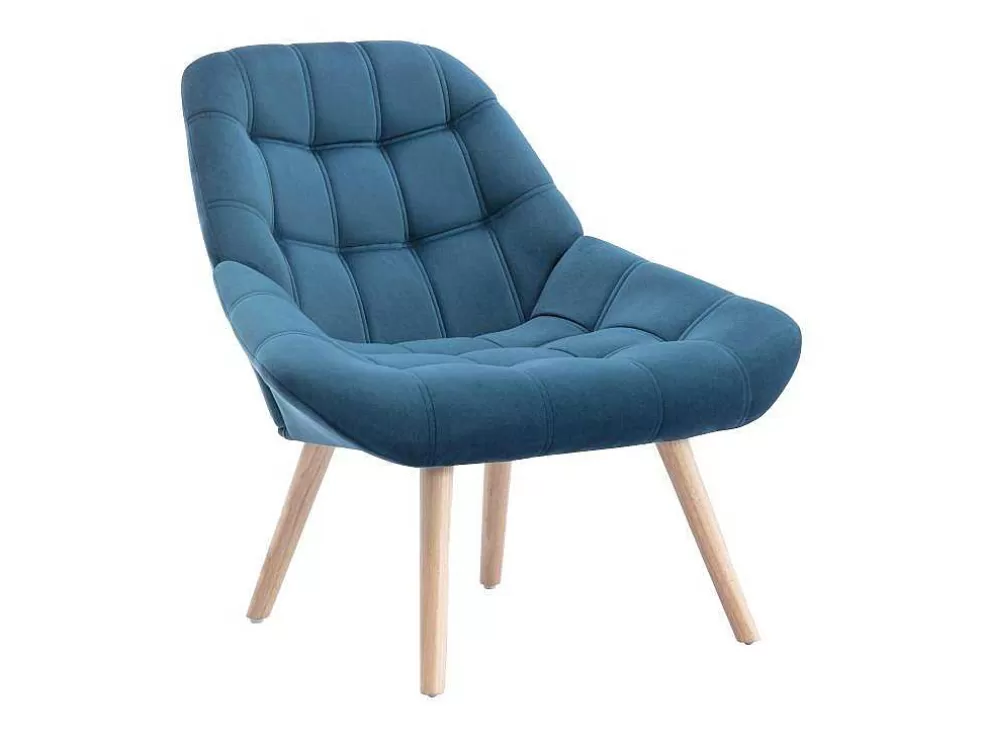 Discount Fauteuil Van Blauwgroen Fluweel - Luosto Fauteuil Stof Fluweel / Suedine