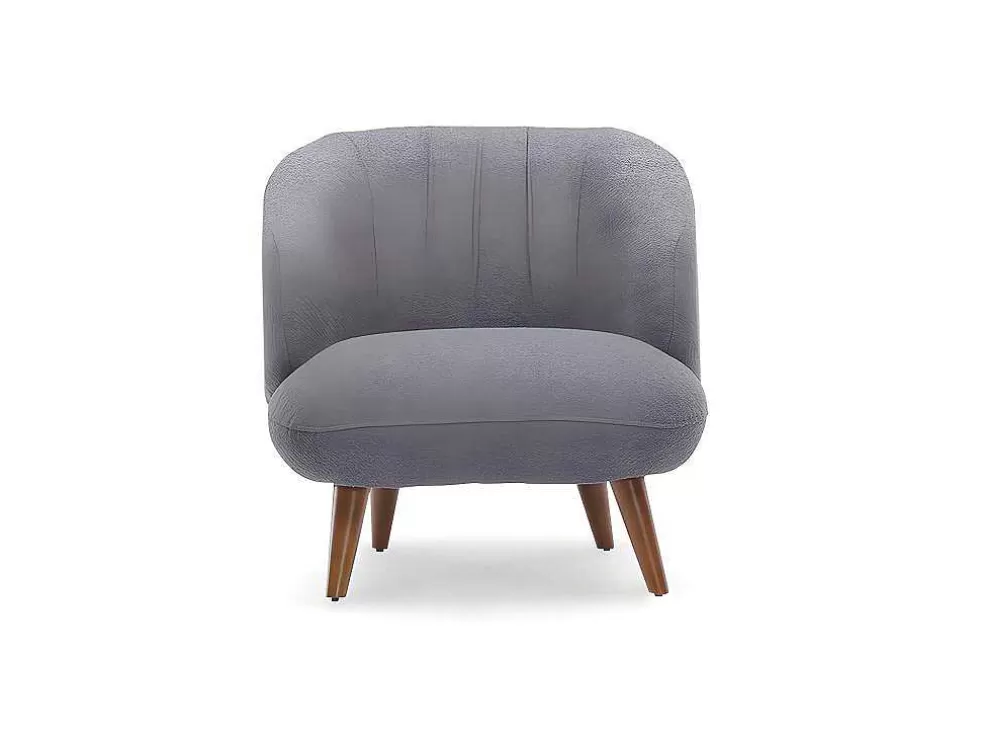 Flash Sale Fauteuil Van Boucle Stof - Antraciet - Janina Fauteuil