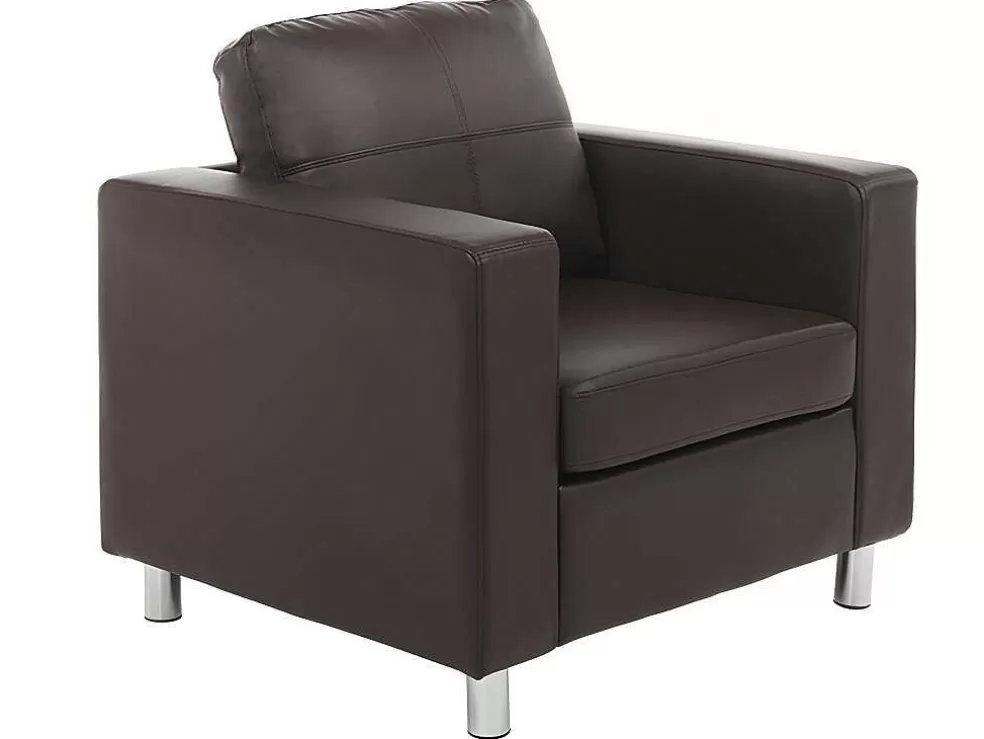 Clearance Fauteuil Van Kunstleer Ackley - Bruin Fauteuil Kunstleer