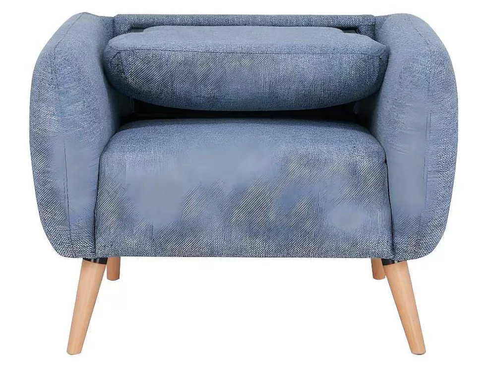 New Fauteuil Van Stof Magelan - Lichtblauw Fauteuil Stof