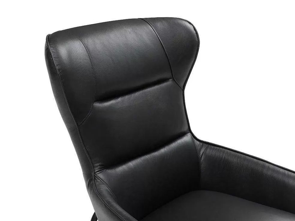 Cheap Fauteuil Van Zwart Buffelleder Dinnia Fauteuil Leer