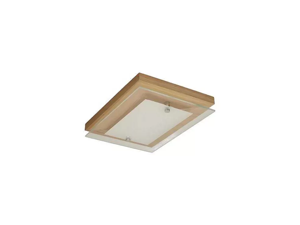 Outlet Finn Plafondlamp, Eik, Chroom, Wit, 29X21X6,5 Cm, Plafondlamp