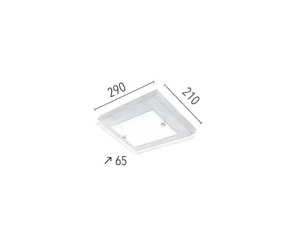 Outlet Finn Plafondlamp, Eik, Chroom, Wit, 29X21X6,5 Cm, Plafondlamp