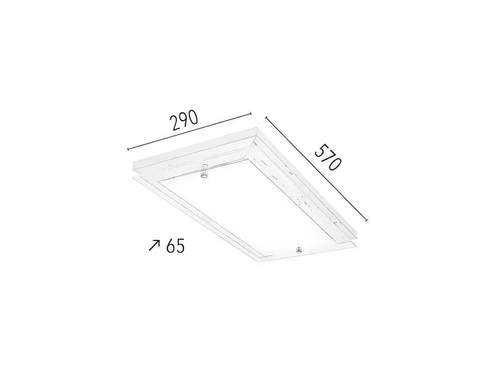 Cheap Finn Plafondlamp, Eik, Chroom, Wit, 57X29X6,5 Cm, Plafondlamp