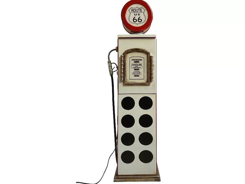 Clearance Flessenrek Met Lamp 8 Flessen - H.112 Cm - Wit - Pomp Links - Drive-In Opbergaccessoire