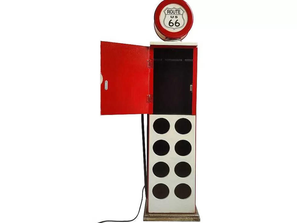 Clearance Flessenrek Met Lamp 8 Flessen - H.112 Cm - Wit - Pomp Links - Drive-In Opbergaccessoire