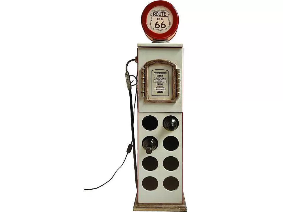 Clearance Flessenrek Met Lamp 8 Flessen - H.112 Cm - Wit - Pomp Links - Drive-In Opbergaccessoire