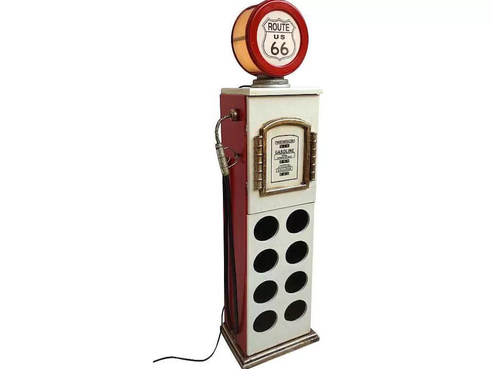 Clearance Flessenrek Met Lamp 8 Flessen - H.112 Cm - Wit - Pomp Links - Drive-In Opbergaccessoire