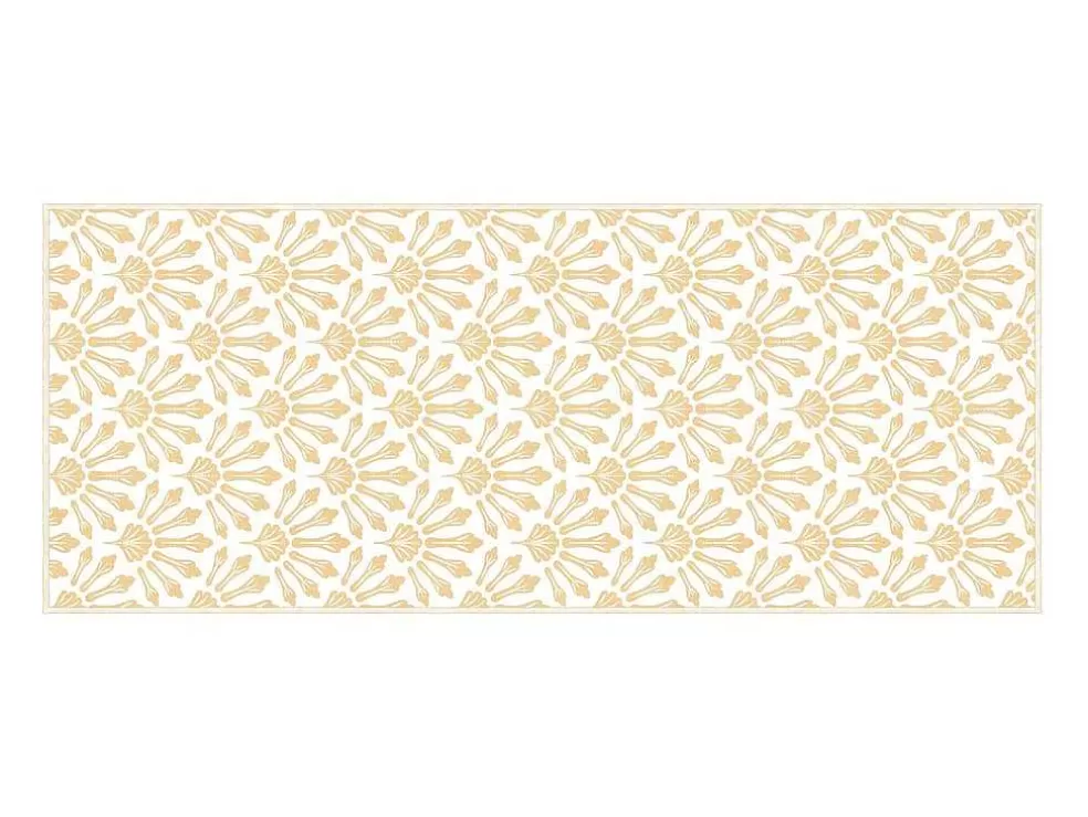 Best Sale Gangtapijt Van Vinyl Met Art-Decostijl - 66 X 160 Cm - Beige En Wit - Duchessy Gangtapijt
