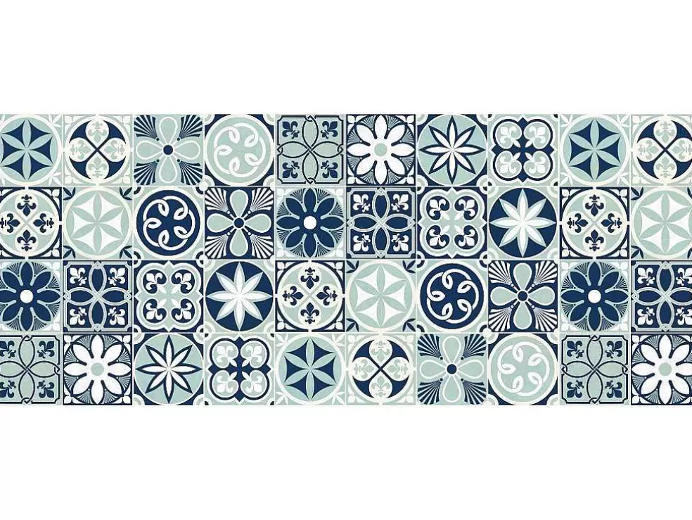 Cheap Gangtapijt Van Vinyl Met Cementtegeleffect - 66 X 160 Cm - Blauw - Rica Gangtapijt