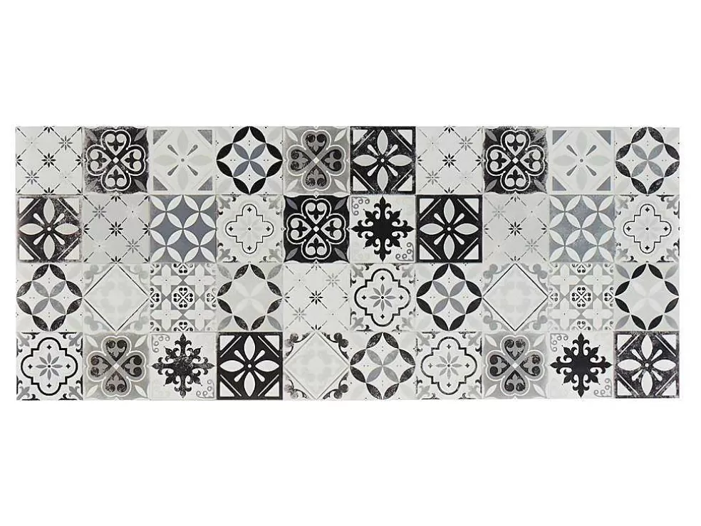 Cheap Gangtapijt Van Vinyl Met Vloertegeleffect Mosai - 66 X 160 Cm - Zwart En Wit Gangtapijt