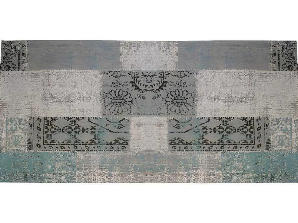 Discount Gangtapijt Vintagestijl Turin - 100% Polyester - 80 X 200 Cm - Grijsblauw Gangtapijt