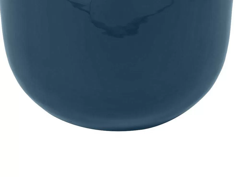 Cheap Geemailleerde Metalen Vaas - D. 29 X H. 36 Cm - Messing Afwerking - Groenblauw - Klaudia Decoratieobject Voor Binnen