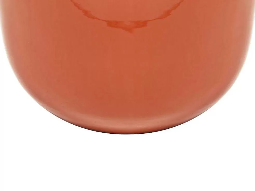 Discount Geemailleerde Metalen Vaas - D. 29 X H. 36 Cm - Messing Afwerking - Terracotta - Klaudia Decoratieobject Voor Binnen