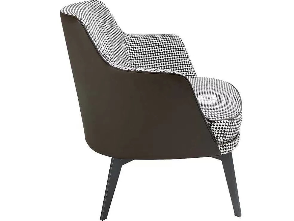 Discount Gestoffeerde Armstoel In Houndstooth Stof 5011 Fauteuil Kunstleer