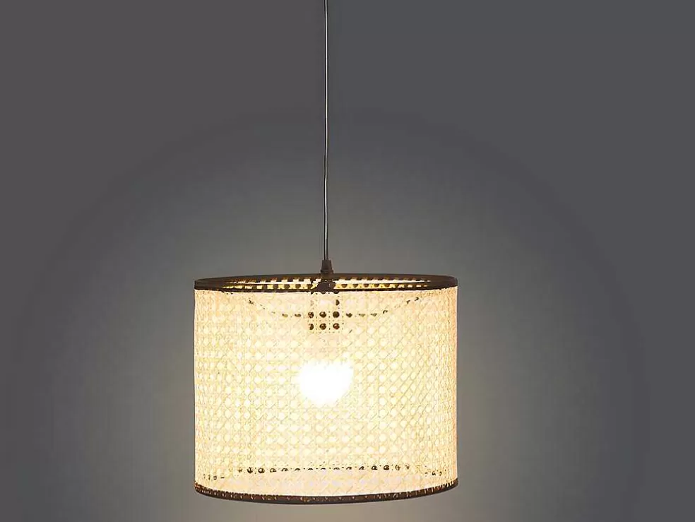 Best Sale Gevlochten Hanglamp Neirobi - Etnische Stijl - Ijzer En Rotan - D30 X H120 Cm - Naturel Hanglamp