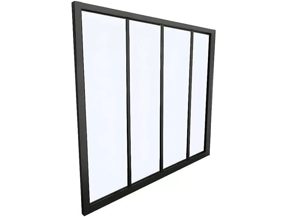 Online Glazen Binnenraam Bayview Van Aluminium Met Zwarte Poedercoating - 120 X 105 Cm Glazen Binnenraam