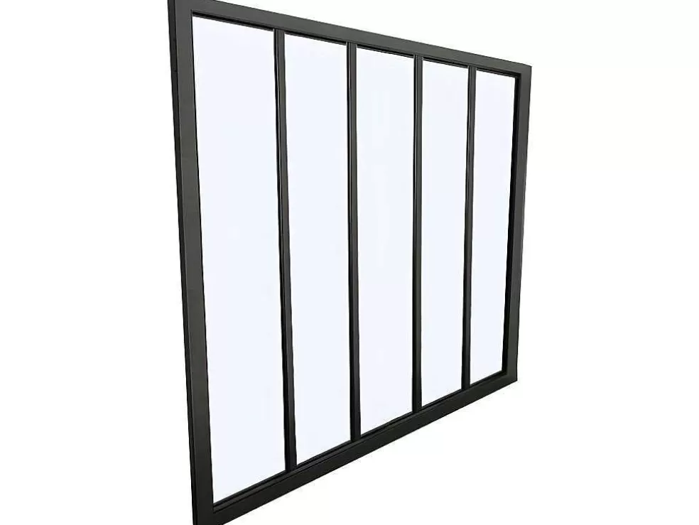 Fashion Glazen Binnenraam Bayview Van Aluminium Met Zwarte Poedercoating - 150 X 130 Cm Glazen Binnenraam