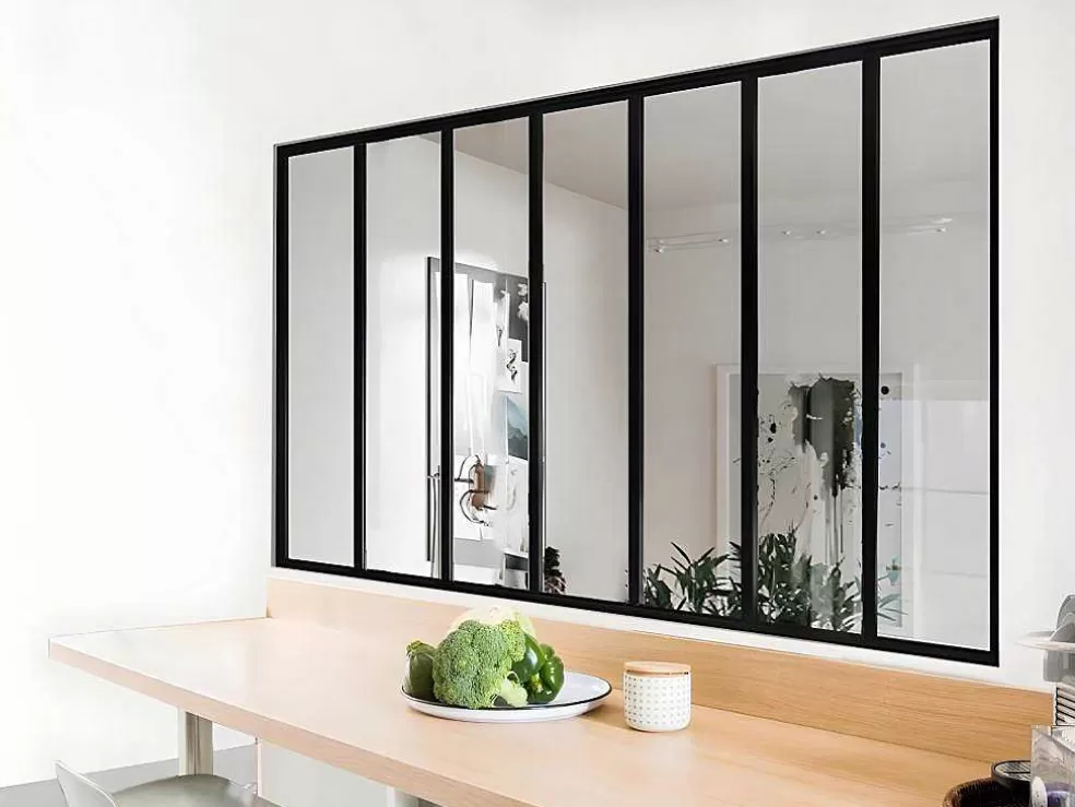 Store Glazen Binnenraam In Aluminium Met Poedercoating - 210 X 105 Cm - Zwart - Bayview Glazen Binnenraam
