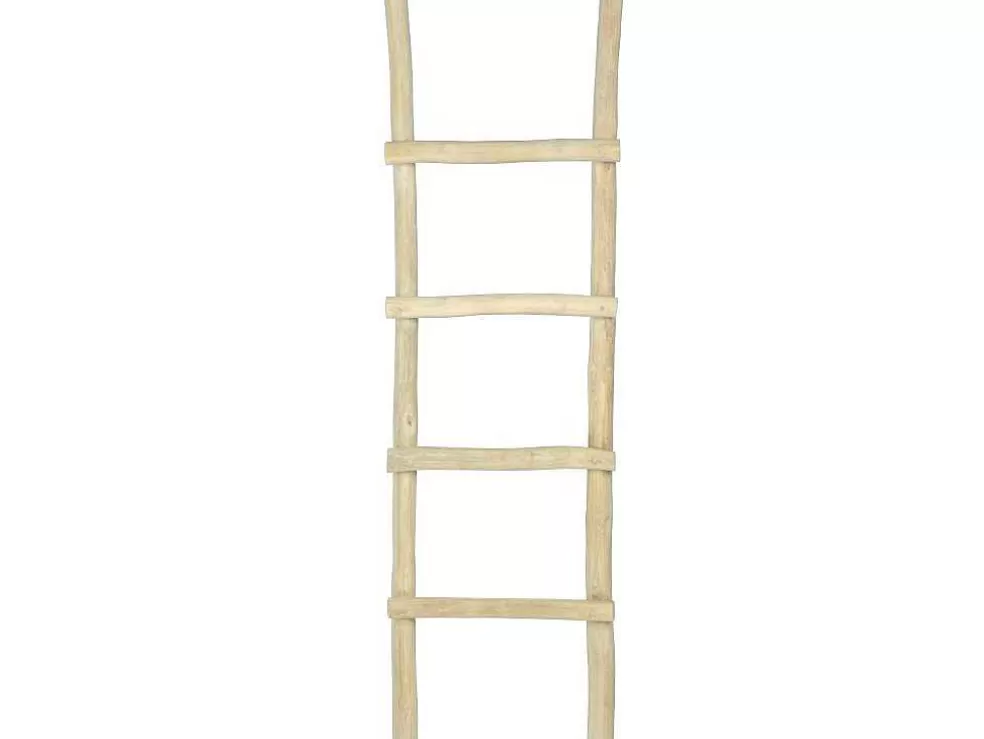 Best Sale Handdoekenrek Ladder Van Massief Teakhout - Naturelkleur - Fodna Accessoires & Spiegels