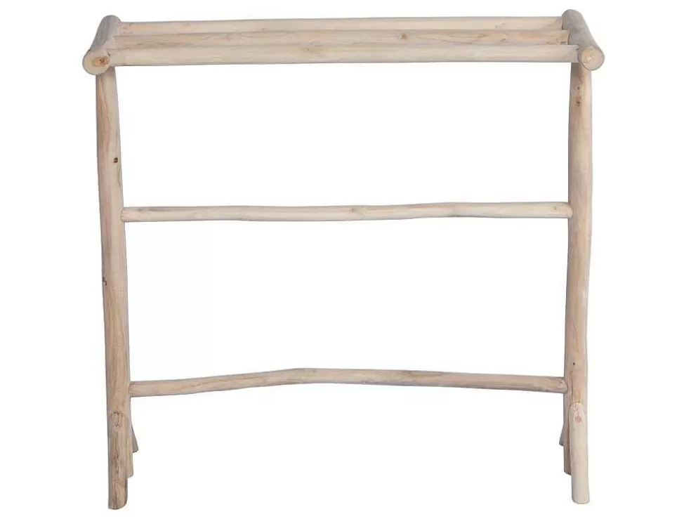 Best Handdoekhouder Op Poten Van Massief Teakhout - L80 Cm X D29 Cm X H75 Cm - Fodna Accessoires & Spiegels