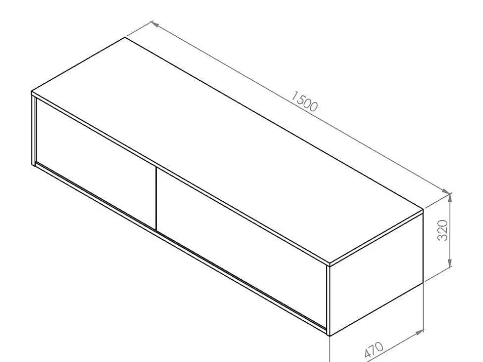 Discount Hangend Badkamermeubel - Antraciet Grijze Kleur - L150 Cm - Isaure Ii Wastafelmeubel