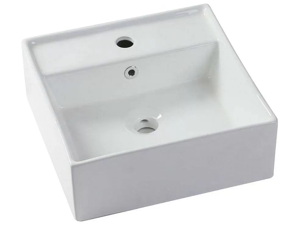 Best Hangende Badkamerkast In Wit Met Enkele Wastafel En Twee Lades - 94 Cm - Teana Ii Badkamermeubel Met Enkele Wastafel