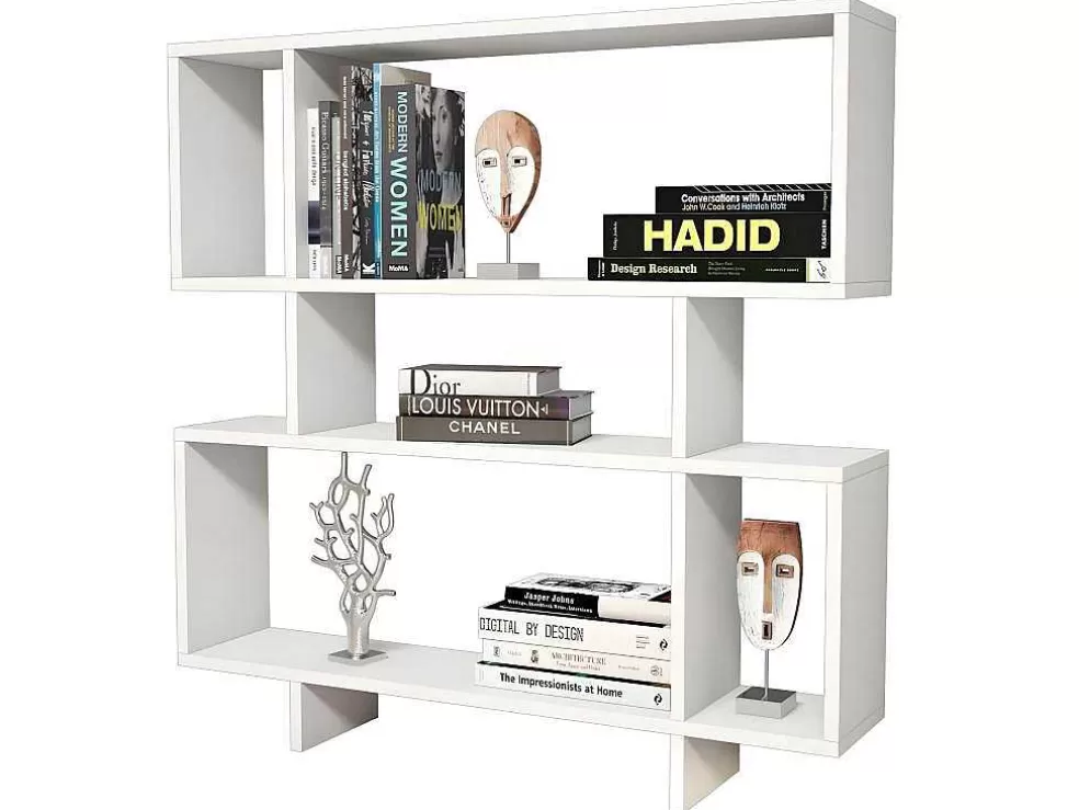 Outlet Hera Boekenkast, Wit, 100X22X111 Cm, Epikasa Boekenkast & Vitrine