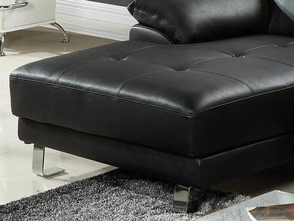 Sale Hoekbank Van Hoogwaardig Leer Excelsior Ii - Zwart - Hoek Links Leren Zitbank