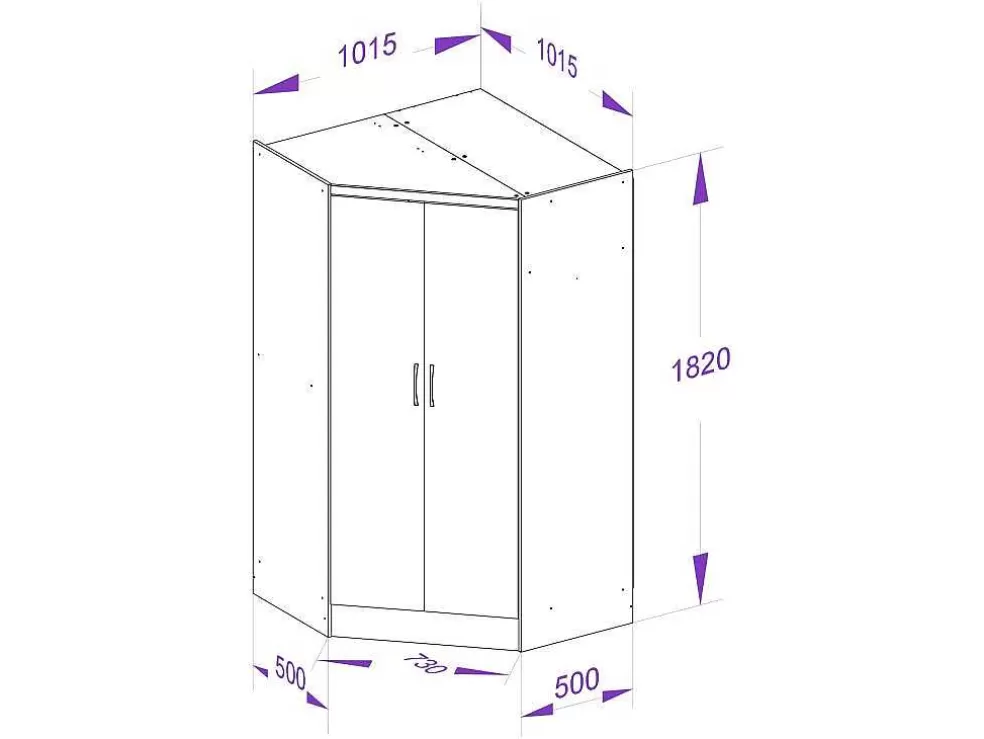 New Hoekkast Met 2 Deuren - L101 Cm - Wit - Aurali Kindermeubel