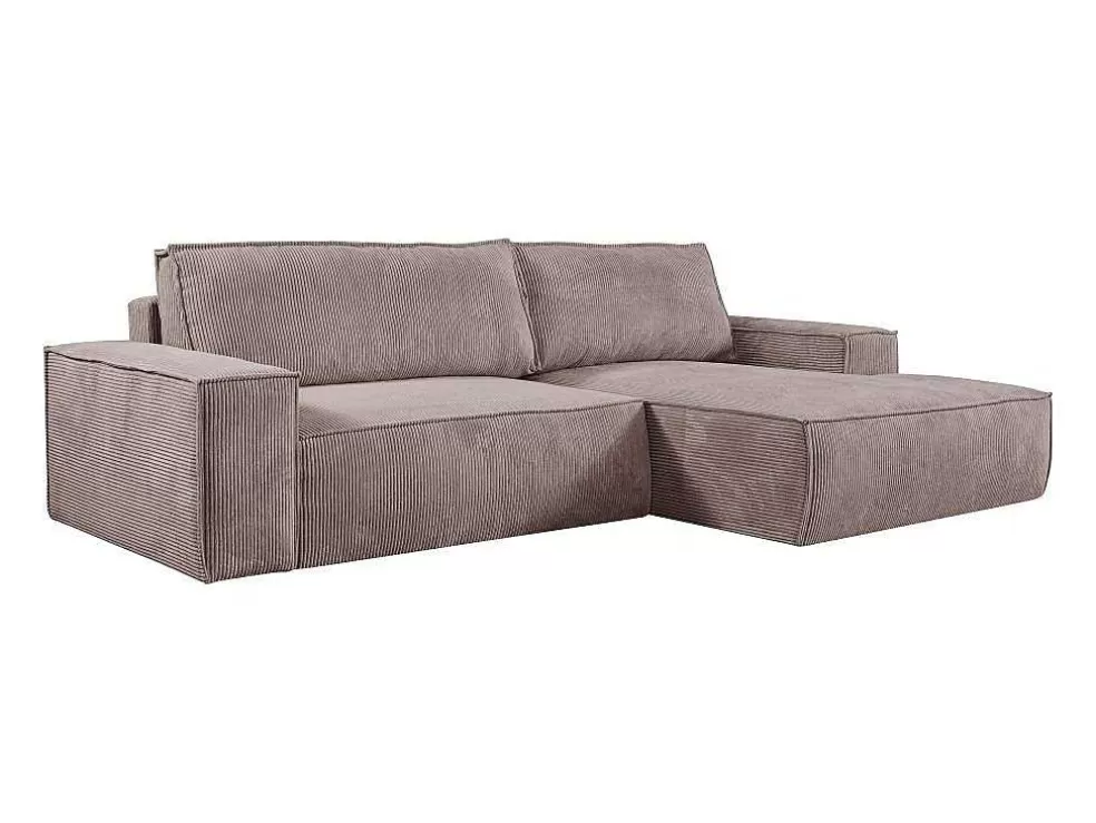 Clearance Hoekslaapbank Amelia Van Pascal Morabito - Ribfluweel - Lichtpaars - Hoek Rechts Aanbiedingen: Zitbank & Fauteuil