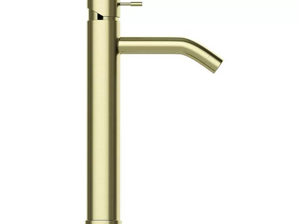 Clearance Hoge Mechanische Mengkraan Met Afgerond Uiteinde - Goud Met Satijnglans - Arlanza Kraan